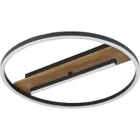 Globo Lighting Plafonnier métal aspect bois, LED