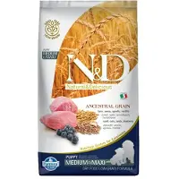 Farmina N&amp;D Low Grain Medium &amp; Maxi Lamb &amp; Blueberry Puppy - Faible teneur en céréales, agneau et myrtilles pour chiots de tailles moyennes et grandes - 12 kg