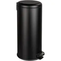 Wenko Poubelle 30L Poubelle à pédale Leman Cuisine Noir Abaissement automatique