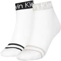 Calvin Klein Chaussettes Courtes Logo Welt Quarter 2 Paires
