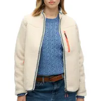 Superdry Femme Veste Polaire Sherpa Outdoor Écru Taille: 38