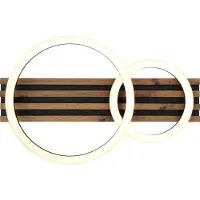 Globo Plafonnier LED, lampe en bois, noir, L 48 cm