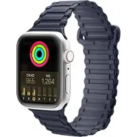DUX Strap (Armor Version) Apple Watch Ultra, SE, 9, 8, 7, 6, 5, 4, 3, 2, 1 (49, 45, 44, 42 mm) bracelet silicone magnétique bleu