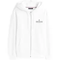 Tommy Hilfiger Stacked Full Zip Sweatshirt Blanc L Homme