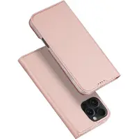 DUX Skin Pro case pour iPhone 16 Pro Max avec rabat et emplacement pour cartes - rose