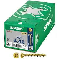 Spax Yellox Z2 4x40 Mm Countersunk Cross Head Screw 1000 Units Vert