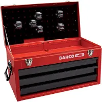 Bahco Metal Tool Box For Heavy Industry With 3 Drawers Rouge