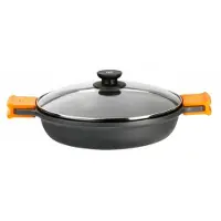 BRA Efficient Casserole basse avec couvercle 28 cm Argent Argent One Size