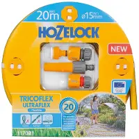 Hozelock Tuyau d’arrosage anti torsion - jaune bandes 3D grises (48 uc/pal) - 15mm - 20m