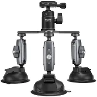 Telesin 3-Arm Suction Mount for GoPro+camera (avec 3 ventouses)