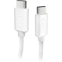 SBS Câble textile USB-C - USB-C avec serre-câble, 1,5 mètre