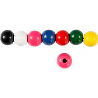 Creativ Company Perles en bois de différentes couleurs, 150 pièces.