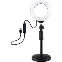 Puluz Lampe LED annulaire avec base ajustable PU391 (Éclairage annulaire), Lumière continue, Noir
