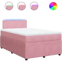 vidaXL Lit boxspring avec matelas rose 120x200 cm velours