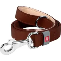 Waudog natural leather dog leash 14 mm wide, 122 cm long brown (Chien, Promenade)