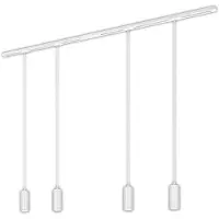 Briloner Système de rails Rail, kit complet, 4 suspensions LED, dimmables, alimentation, blanc, 1,5 m
