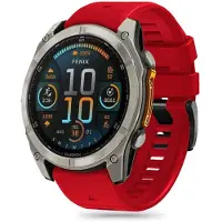 Tech-Protect SILICONE LINE GARMIN FENIX 5X / 5X PLUS / 6X / 6X PRO / 7X / 8 (51 MM) RED, Montre connectée : accessoires, Rouge
