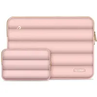 Tech-Protect Puffy Laptop Sleeve 15-16" with accessory pouch - Pink (16"), Sac pour notebook, Pink