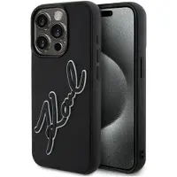 Karl Lagerfeld étui pour IPHONE 15 Pro KLHCP15L3DRKSDLK (3D Rubber Signature) black