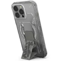 Skinarma case Helio iPhone 16 Pro Max 6.9" Magnetic Charging + Grip Stand titanium (Apple iPhone 16 Pro Max), Coque pour téléphone portable, Gris