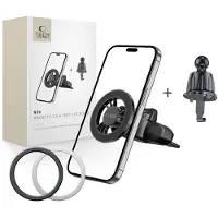 Tech-Protect N56 Magnetic MafSafe Car Holder CD Slot Mount - Black, Support pour smartphone, Noir