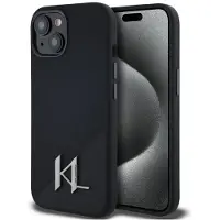 Karl Lagerfeld Shadow Metal Initial Magsafe Iphone 15 Phone Case Noir