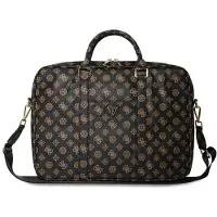 GUESS Bag 4G Peony Front Pocket Zipper Triangle Logo 16" black (16"), Sac pour notebook, Noir