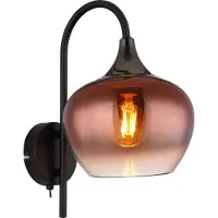 Globo Lighting Applique murale noire Maxy avec verre rouge