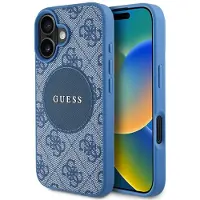 GUESS Circle Classic Logo Iphone 16 Phone Case Bleu