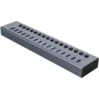 ORICO Bt2U3-16Ab 16X Hub Usb-A 3.0 Avec Interrupteurs - Gris