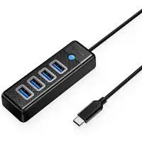 ORICO Hub PW4U-C3 USB-C, 4x USB-A 3.0 - noir
