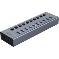 ORICO Bt2U3-10Ab 10X Hub Usb-A 3.0 Avec Interrupteurs - Gris