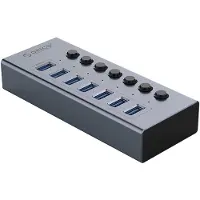 ORICO Bt2U3-7Ab 7X Hub Usb-A 3.0 Avec Interrupteurs - Gris