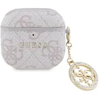 GUESS Etui 4G Strass Charm Do Airpods 4 Różowy