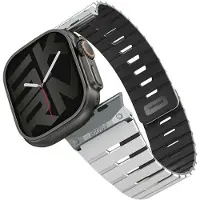 Skinarma Strap Gemini for Apple Watch 49/46/45/44 mm chalk (Acier inoxydable, Plastique, Silicone, Silicone / Plastique / Acier inoxydable), Sangles de montre, Gris