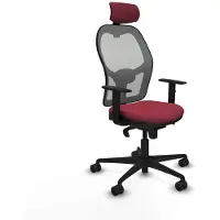 Piqueras Y Crespo Chaise de bureau avec appuie-tête 1D036N2 rouge grenat