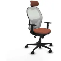 Piqueras Y Crespo Chaise de bureau avec appui-tête 1D036N2 Blanc Marron