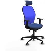 Piqueras Y Crespo Chaise de bureau avec appui-tête 1D036G2 bleu marine