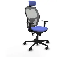 Piqueras Y Crespo Chaise de bureau avec appui-tête 1D036N2 bleu clair