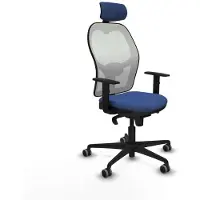 Piqueras Y Crespo Chaise de bureau avec appui-tête 1D036G2 bleu marine