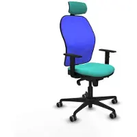 Piqueras Y Crespo Chaise de bureau avec appui-tête 1D036G2 turquoise