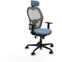 Piqueras Y Crespo Chaise de bureau avec appui-tête 1D036N2 Bleu ciel
