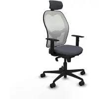 Piqueras Y Crespo Chaise de bureau avec appui-tête 1D036N2 Gris foncé