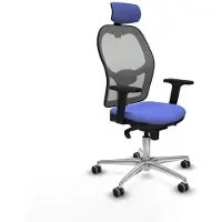 Piqueras Y Crespo Chaise de bureau avec appui-tête 2D086G2 bleu clair