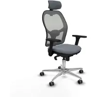Piqueras Y Crespo Chaise de bureau avec appui-tête 3D086G2 Gris