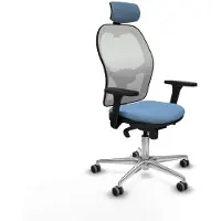 Piqueras Y Crespo Chaise de bureau avec appui-tête 3D086G2 Bleu ciel