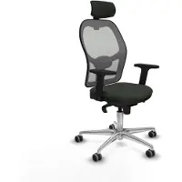 Piqueras Y Crespo Chaise de bureau avec appui-tête 2D086G2 Noir