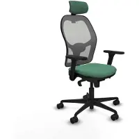 Piqueras Y Crespo Chaise de bureau avec appuie-tête 3D036N2 vert émeraude