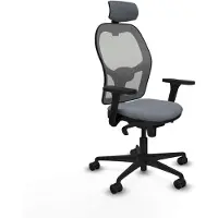 Piqueras Y Crespo Chaise de bureau avec appuie-tête 3D036N2 Gris