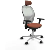 Piqueras Y Crespo Chaise de Bureau Ergonomique avec Appui-Tête - Piqueras y Crespo 3D086N2 Blanc Brun